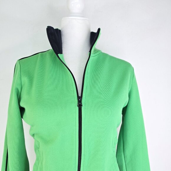 Tommy Hilfiger Y2K Apple Green White Embroidered Large Logo Full Zip Jacket - Picture 3 of 9